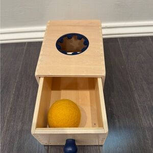 Kiwico Panda Crate Wooden Learning Toy Ball Drop Box with Pull out Drawer